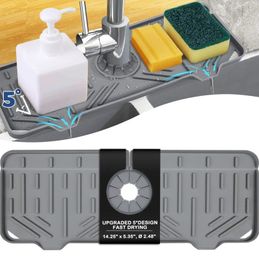 Bath Mats Home Sink Silicone Mat Anti Soft Drying Kitchen Slip Protector Dishes Table Drain Insulated Foldable