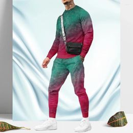 Men's Tracksuits Casual Clothing Suit T Shirt Set Long Sleeve 3D Printed Streetwear Tracksuit Breathable Jogging Outfits Sportswear Loose