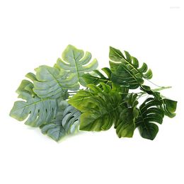 Decorative Flowers Simulation Green Plant Living Room Home Christmas Decoration Fake Leaves Beam Potted Lamination 9 Fork Plastic Plants