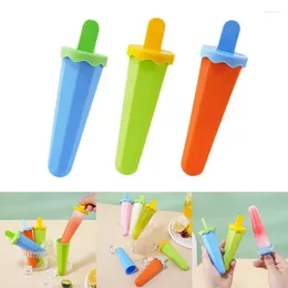 Baking Moulds 5Pcs Silicone Popsicles Mould Ice Cream With Drip Guards Reusable Maker Lollys Mould For DIY Y5GB