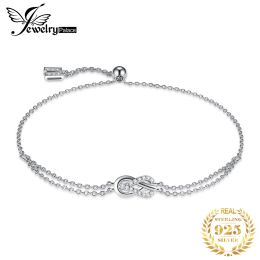 Bangles Jewelrypalace New Arrival Infinity Love Knot Gemstone Sterling Sier Adjustable Link Bracelet for Woman Classic Jewelry