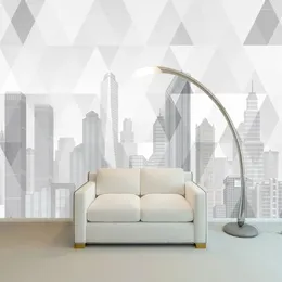 Wallpapers Milofi Custom 3D Hand-painted Urban Buildings Large TV Background Wallpaper Mural