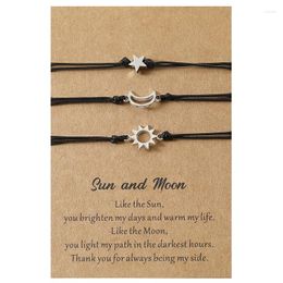 Charm Bracelets 3 Pcs For Sun Moon And Star Friend Card Matching Friendship