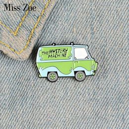 Brooches THE MYSTERY MACHINE Enamel Pins Custom Cartoon Bus Lapel Pin Shirt Bag Fun Badge Old School Jewellery Gift Friends