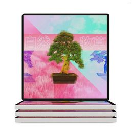Table Mats Vaporwave Ceramic Coasters (Square) Cute Cup Mat Stand