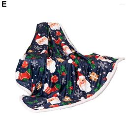 Blankets Decorative Christmas Blanket Soft Cozy Santa Claus Elk Pattern Sofa Throw For Couch Bed Decoration Adults