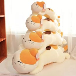 Huggable Kawaii Sleeping Pillow Stuffed Animal Doll Cute cat Plush Toys Cartoon Cushion Kids Girl Birthday Gift 240402