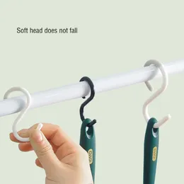 Hooks Sets Windproof Perforated Storage Soft Wardrobe 3 Bathroom Hook Anti-falling S-type Japanese-style Head Multi-function