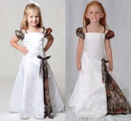 Dresses 2016 Camo Flower Girl Dresses For Wedding Spaghetti Cap Sleeve A Line Girls Pageant Gowns Kids Party Dresses Camouflage Kid Prom D