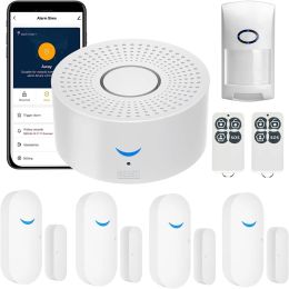 Kits Wireless WiFi Smart Home Automation Security Alarm System With Door Sensor Motion Sensor Smart Life App Burglar Alarm Siren