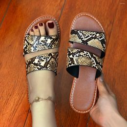 Slippers Snake Pattern Flat For Women House Sandals Luxury 2024 Flip Flops Summer Shoes Sale Ladies Rubber Slipper Slides