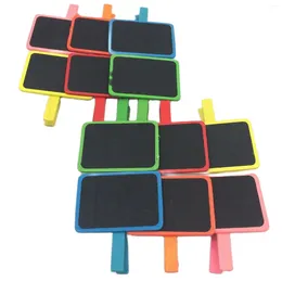 Party Decoration 12pcs/lot Mini Carton Colorful Wooden Clip Blackboard Chalkboard Use For Wedding Table