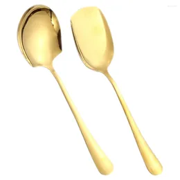 Spoons 2 Pcs Stainless Steel Serving Kitchen Utensils Big Soup Large Rice Supplies Household