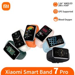 Wristbands Xiaomi Mi Band 7 Pro 2022 GPS SmartBand 1.64" AMOLED Screen Blood Oxygen Fitness Waterproof Mi Watch Magnetic Charging