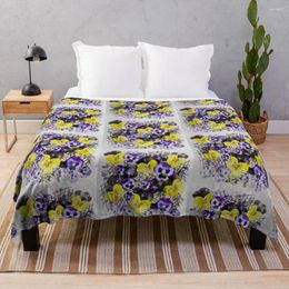 Blankets Pansies Flowerbed Throw Blanket For Sofa Soft Plush Plaid