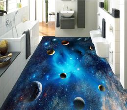 Wallpapers Starry Sky Floor Painting Mural Paintings 3D PVC Self-adhesive Wall Sticker Wallpaper Waterproof