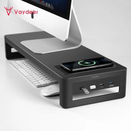 Cases Vaydeer Monitor Stand Riser with Usb3.0 Hub Support Data Transfer and Charging Steel Desk Organiser for Laptop Computer