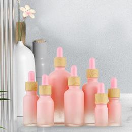 Storage Bottles Dropper Bottle Thick Container 1 Set Pipette Refillable Pink Frosted