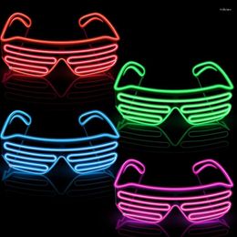 Sunglasses Luminous Glowing EL Wire Shutter Glasses LED Disco Club Props Neon Fluorescent Eyewear Supplies