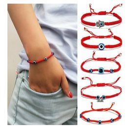 Creative New Blue Eyes Evil Eyes Red Rope Knitted Bracelet Fashion Adjustable Bracelet AB94