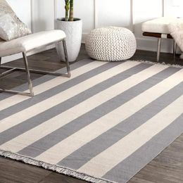 Carpets Grey Rugs Living Room Decor Striped Flatweave Area Rug Home Decorations 5x8 Carpet For Rooms Floor Textile