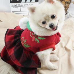 Dog Apparel Christmas Clothes Hoodie Dresses Breathable Skirt Girl Dress Puppy Outfits Cat Sweatshirt