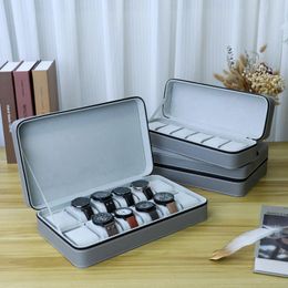 Watch Boxes 6/10/12 Slots Black/Green/Gray Zipper Jewelry Exquisite China Box Supplier Leather For Ladies Travel Display Case