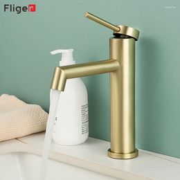 Bathroom Sink Faucets Fliger Gold Basin Tall Faucet Waterfall Cold Water Mixer Toilet Torneira