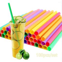 Disposable Cups Straws 100PCS Plastic Extra Wide Milktea Drinking Party Birthday Celebration Supplies Kitchenware Accessories