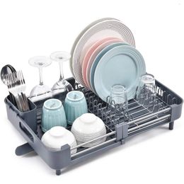 Kitchen Storage Dish Rack Drain For Tableware Stainless Steel Multi-Functional Sink Shelf