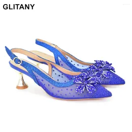 Dress Shoes Arrival Pointed Women Sandals 2024 Spring Summer Mid Heel Hollow African Wedding Bride