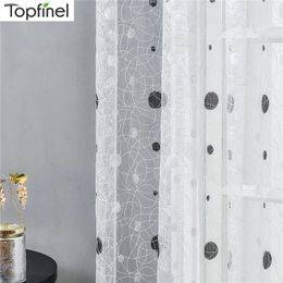 Topfinel Geometric Bird Nest Sheer Curtain for Living Room Voile Window Bedroom Tulle Drape Kitchen White Cortinas Sheer Curtains 240321