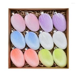 Party Decoration Easter Egg Ornaments 12pcs Festive Happy Drop Decor Spring Tree Decorations Holiday Home