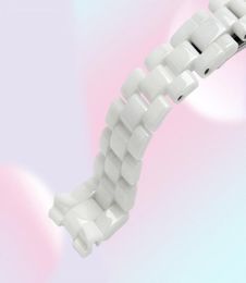 Watch Bands For J12 Ceramics Wristband High Quality Women039s Men039s Strap Fashion Bracelet Black White 16mm 19mm8452258