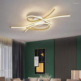 Ceiling Lights Minimalism Modern Led For Living Room Bedroom Study Matte Black Or Gold Finished Lamp Fixtures