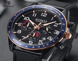 RUIMAS Mens Army Sports Watches Top Brand Luxury Leather Strap Wristwatch Man Luminous Chronograph Watch Relogios Masculino 5742168865416