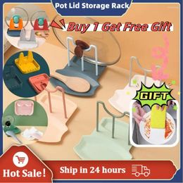 Kitchen Storage Pot Lid Rack Organizer Spoons Pad Bracket Countertop Organization Home Shelves Accessories Tools