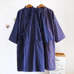 Home Clothing Full Robe Women Couples Comfort Spring Household Japanese Style Gauze Lovers Nightgown Fall Homewear Men Sleeve Cotton