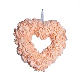Decorative Flowers Valentine's Day Wreath Valentine Heart Shaped Valentines Decoration For Gifts Wall Indoor Birthday