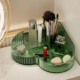 Storage Boxes Love Heart Makeup Box Brush Holder Plastic Cosmetic Multi-compartment For Bathroom