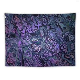 Tapestries Purple Doodles Tapestry Aesthetic Room Decor Korean Wall Decorations Cute Decoration Pictures