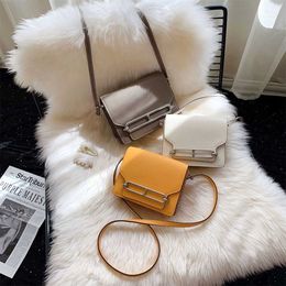 High definition leather designer bag Hand sewn pig nose bag roulis bag handmade wax thread family small bag box tofu bag flight attendant female small square bag