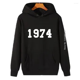 Men's Hoodies 1974 College Mens 40th Birthday Present Thick Sweater Hoodie High Quality In And Blouses Winter Clothes