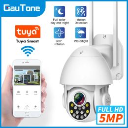 Cameras Gautone Outdoor Tuya WiFi 3MP 5MP Security IP Camera Surveillance Camera AI Human Detect Wireless Camera Smart Life app Control