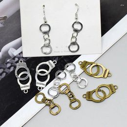 Charms 10/20pcs Alloy Freedom Handcuffs Barcelet Connector Earring Bronze Couple Necklace Anklet Connectors Jewelry Make