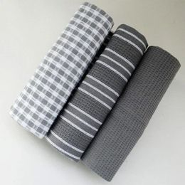 3pcs Toalhas de cozinha clássico 100% de algodão natural Toalhas de pano absorvente de máquina sem fiapos Toalha doméstica de mesa de mesa