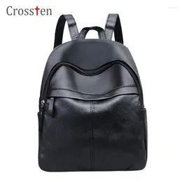 School Bags 2024 AIWITHPM Fashion Women Backpack Pu Leather High Quality Youth Backpacks Shoulder Bag For Teenage Girls