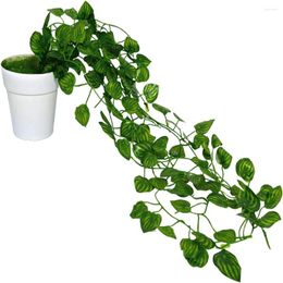 Decorative Flowers 12pcs 200Cm Artificial Ivy Plant Green Hanging Leaf Garland Vine Silk Creeper El Garden Wedding Rooftop Decoration