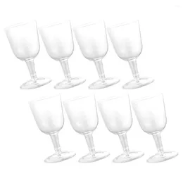 Disposable Cups Straws 8 Pcs Plastic Glass Mugs Cup Parties Clear Glasses Glitter Ice Cream