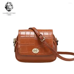 Bag Laorentou Lady Leather Crossbody Shoulder Messenger Bags Women Handbags Flap Solid Casual 2024 Fashion Designer Elegant